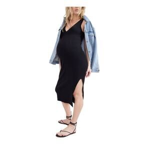 Hatch 'The Elma' Black Cotton Rib Knit Dress Size 3